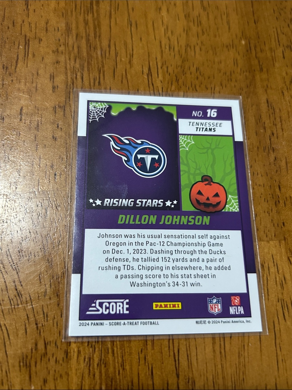Dillon Johnson Rising Stars Rookie Card - Halloween Border - Picture 2 of 2